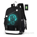 Custom Anti-Theft Luminous Anime USB Charging Bag College Laptop waterproof Backpack